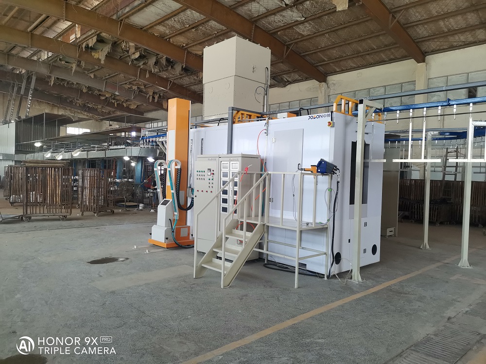 烤盤靜電搪瓷全自動(dòng)噴涂線---寧波客戶成功交付使用